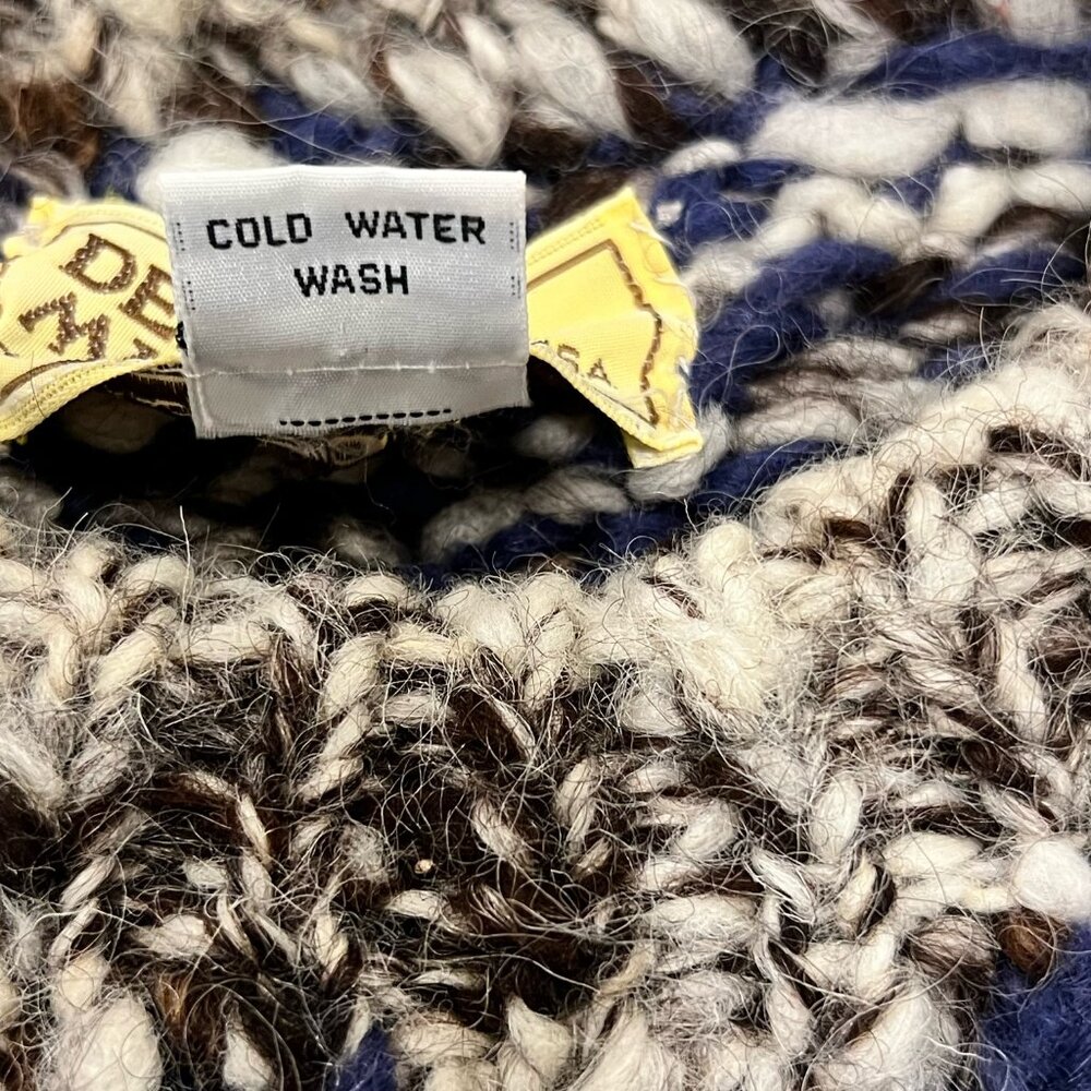 Chunky Hand Knit Herringbone Patterned Sweater, 1… - image 5